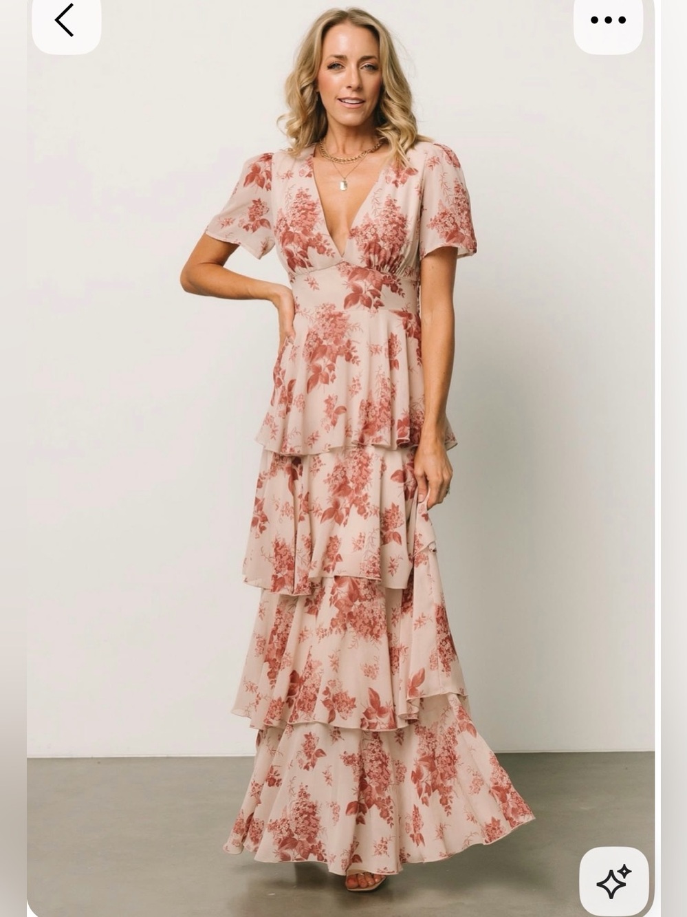 Baltic Born Montaigne Ruffle Maxi Dress Short Sleeve New With Tags- Size L